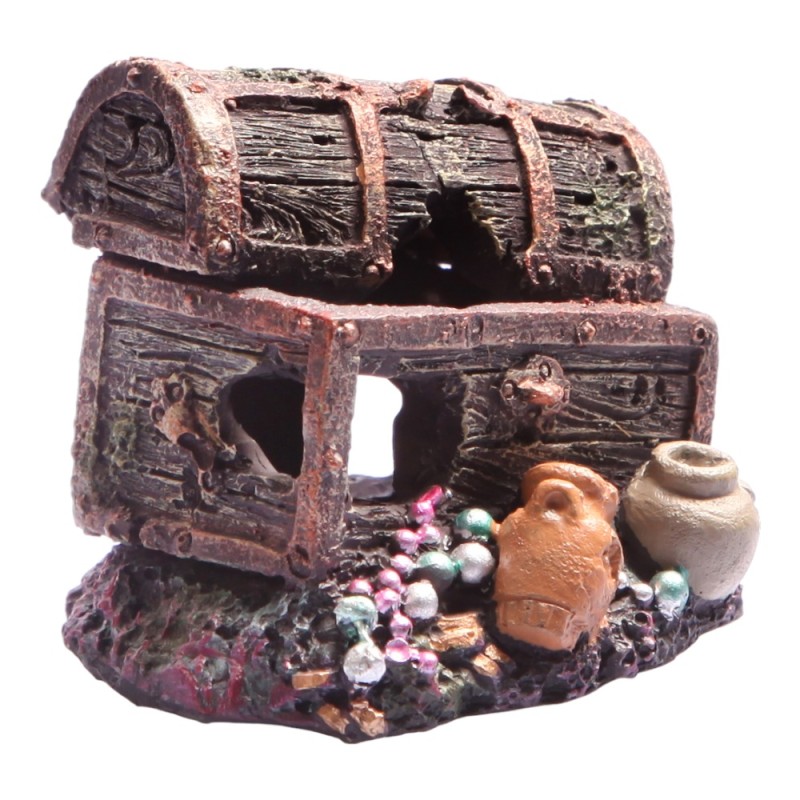 AquaOne Sunken Treasure Chest Small 7.5x7x6.5cm