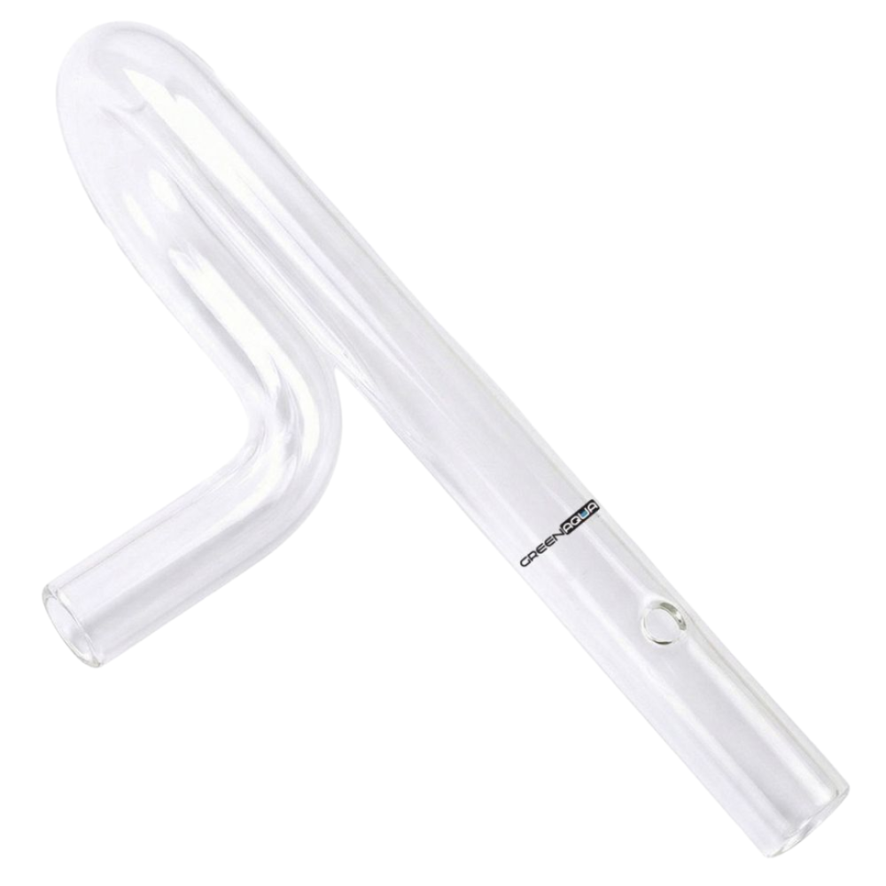 Green Aqua Glass Double Bend Pipe for Spraybar Left Side - 17mm 16/22mm