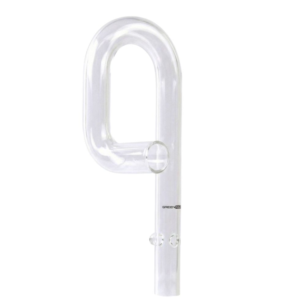 Green Aqua Glass Double Bend Pipe for Spraybar Left Side - 17mm 16/22mm