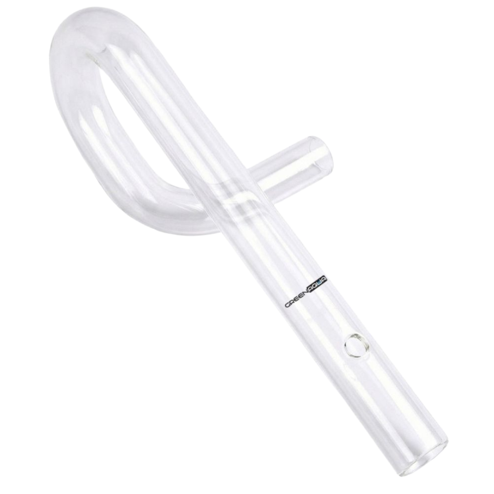 Green Aqua Glass Double Bend Pipe for Spraybar Right Side - 17mm 16/22mm