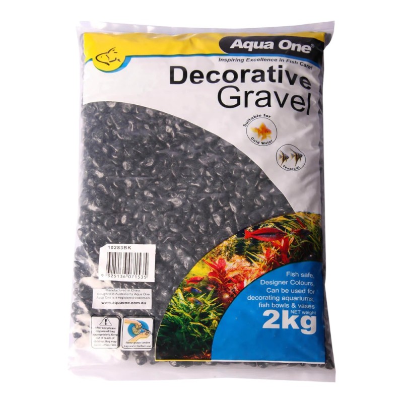AquaOne Gravel Black 2kg (7mm)