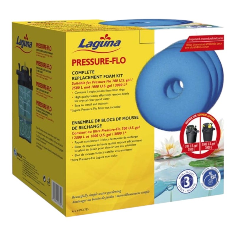 Laguna Replacement Foams (4pk) for PFLO & CFLO 3000/6000  PT1715/16 & PT1730/31 and PFLO 2500/5000 (PT1500-02)